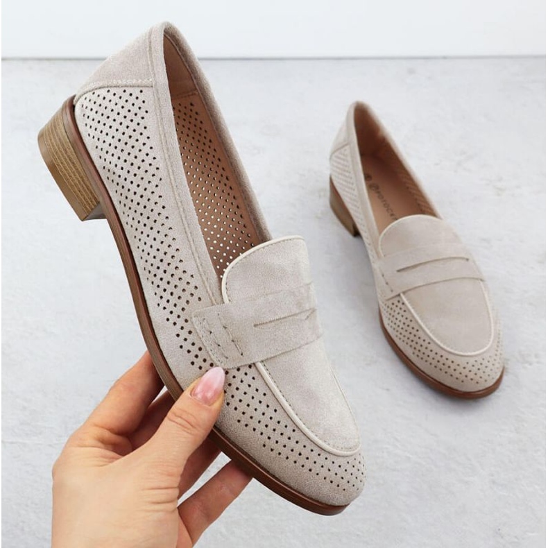 Chaussures en daim ouvertes seigneurs potocki sz12585 beige 1