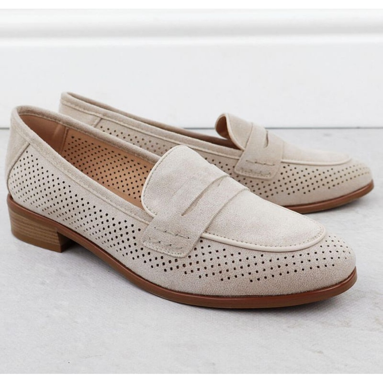 Chaussures en daim ouvertes seigneurs potocki sz12585 beige 2