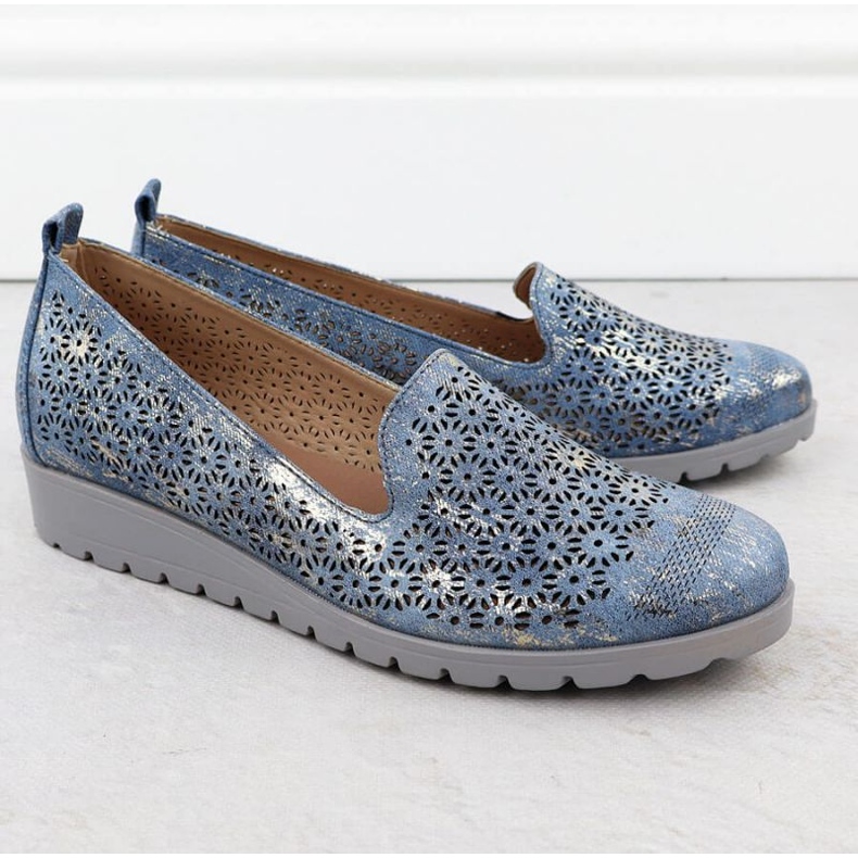 M.Daszyński Chaussures à M. Daszyński MR1628-20 dans Flowers bleu 2