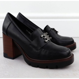 Chaussures de moccasin sur le poteau Potocki dans SZ12403 WOL287 noir 2