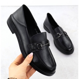 Chaussures en cuir pour femmes confortables Black Vinceza 18107 Mandards noir 1