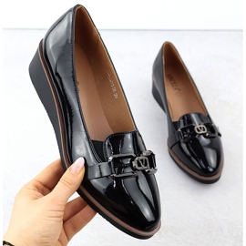 Chaussures pour femmes laquées sur des coins noirs Vinceza 58478 1