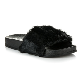 Pantoufles pour femmes à la mode le noir 4