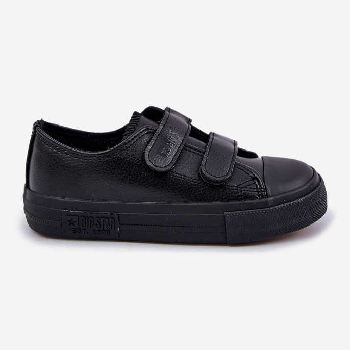 Baskets En Cuir Pour Enfants Avec Velcro Big Star KK374054 Noir 1