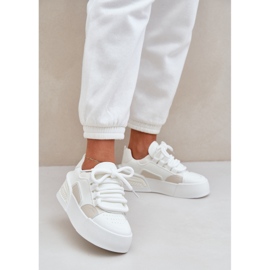 Baskets pour femmes avec lacets épais sur la plate-forme blanche 2