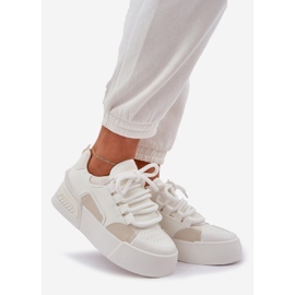 Baskets pour femmes avec lacets épais sur la plate-forme blanche 1
