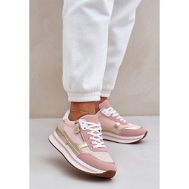 Chaussures de sport brillantes féminines sur la plate-forme rose 2 Chaussures de sport brillantes féminines sur la plate-forme rose 2