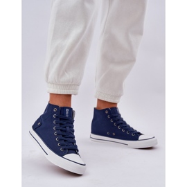 Sneakers hauts féminins Big Star DD274333 Navy Blue bleu 2