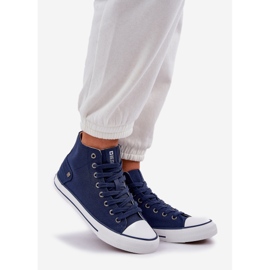 Sneakers hauts féminins Big Star DD274333 Navy Blue bleu 1