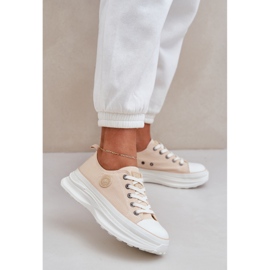 Sneakers pour femmes sur la semelle massive Big Star NN274127 Beige 2