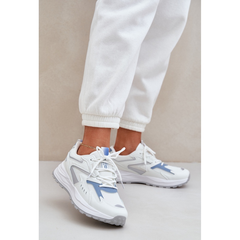 Chaussures sportives féminines Big Star NN274A094 Système Hi-Poly Système bleu blanc 2