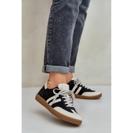 Zazoo N1068 Leather Low Women's Black Sneakers noir 2