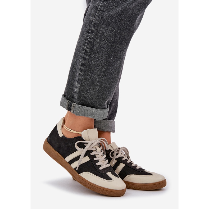 Zazoo N1068 Leather Low Women's Black Sneakers noir 1