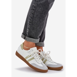 Zazoo N1068 Baskets basses en cuir pour femme Blanc blanche 1