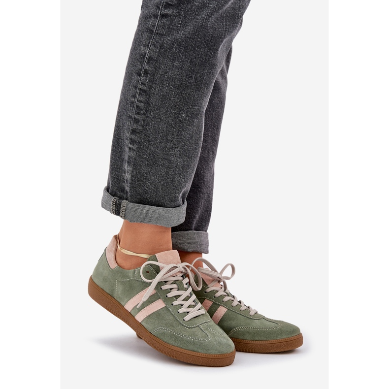 Zazoo N1068 Suede Low Women's Green Sneakers vert 1 Zazoo N1068 Suede Low Women's Green Sneakers vert 1
