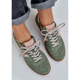 Zazoo N1068 Suede Low Women's Green Sneakers vert 2 Zazoo N1068 Suede Low Women's Green Sneakers vert 2
