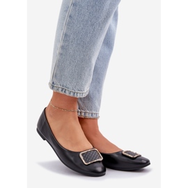 Ballerines en cuir écologique avec une décoration noire 1