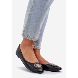 Ballerines sur une semelle plate avec une décoration noire le noir 1