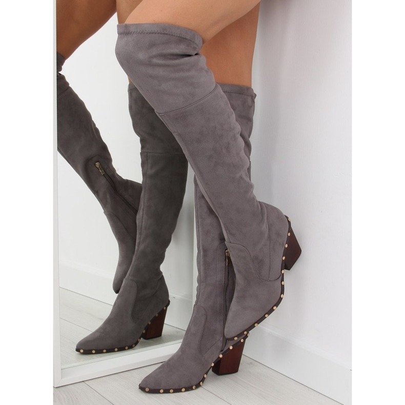 Sur-bottes à talons hauts Gris 9125 D.GRAY 1