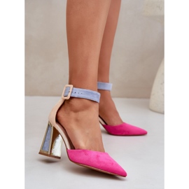 Sandales sur le poteau avec des orteils pointus fuchsia rose 2 Sandales sur le poteau avec des orteils pointus fuchsia rose 2