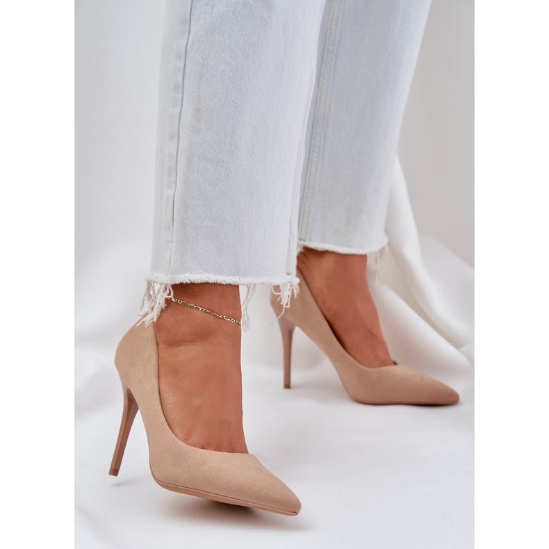 Épingles d'éco en daim classiques beige 2