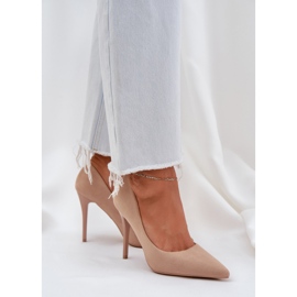 Épingles d'éco en daim classiques beige 3