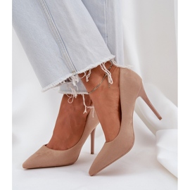 Épingles d'éco en daim classiques beige 6