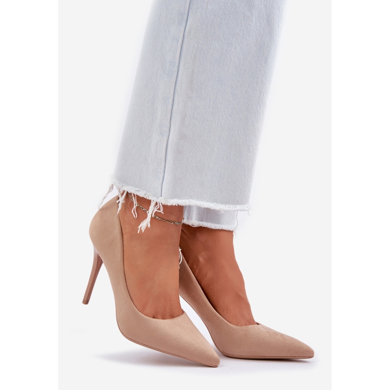 Épingles d'éco en daim classiques beige 1