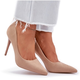 Épingles d'éco en daim classiques beige 7