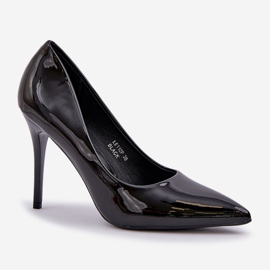 Peint talons hauts avec les orteils pointus noirs le noir 4