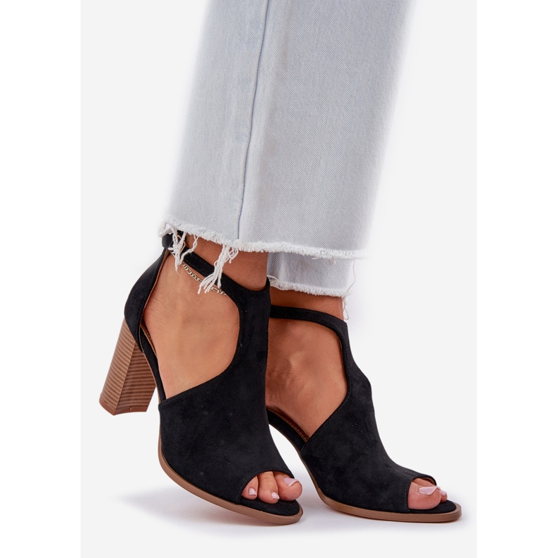 Sandales sur l'éco en daim post noir le noir 1
