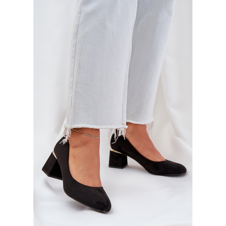 Eco en daim pompes sur le pilier noir le noir 2