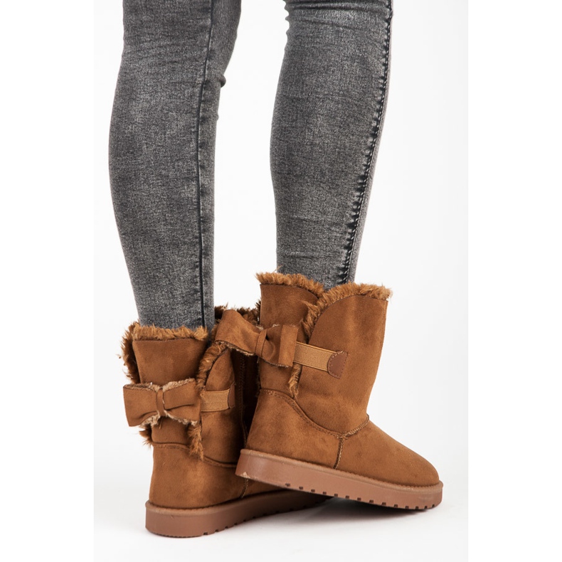 Mukluki en daim avec un nœud brun 2