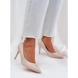 Peint à talons hauts avec des toasts pointus beige 2