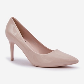 Peint à talons hauts avec des toasts pointus beige 4