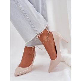 Peint à talons hauts avec des toasts pointus beige 6