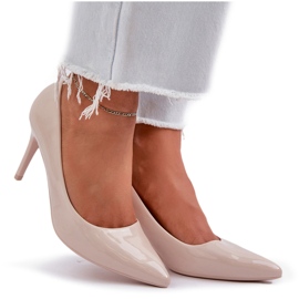 Peint à talons hauts avec des toasts pointus beige 8