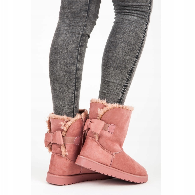 Mukluki en daim avec un nœud rose 1