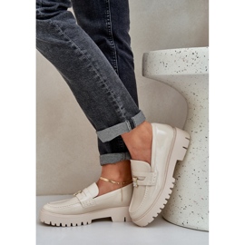 Mocassins pour femmes peintes avec épingles beige ours 2
