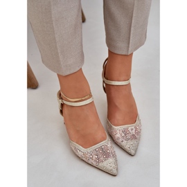 Talons décorés avec un talon en or ouvert d'or 5