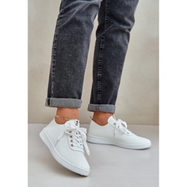 Lacet ouverte des femmes - baskets de haricots légers beige 2