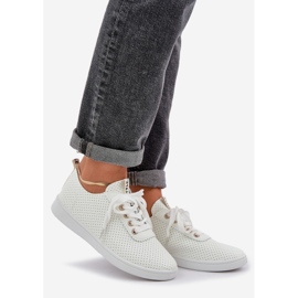 Lacet ouverte des femmes - baskets de haricots légers beige 1