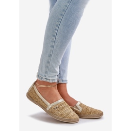 Espadrilles en cuir élégant avec un zazoo 10178 beige et tresse en or 1 Espadrilles en cuir élégant avec un zazoo 10178 beige et tresse en or 1