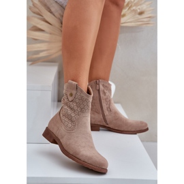 S.Barski Talons plats ouverts beige 2
