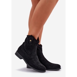 S.Barski Bottes à talons plates S. Barski Hy51-063 Black le noir 1