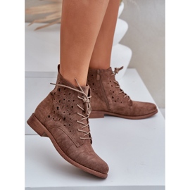 S.Barski Bottes à lacets en daim avec un motif ouvert S. Barski Hy51-136 Brown brun 5