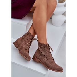 S.Barski Bottes à lacets en daim avec un motif ouvert S. Barski Hy51-136 Brown brun 6