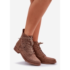 S.Barski Bottes à lacets en daim avec un motif ouvert S. Barski Hy51-136 Brown brun 1