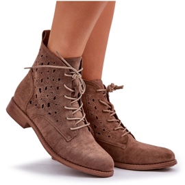 S.Barski Bottes à lacets en daim avec un motif ouvert S. Barski Hy51-136 Brown brun 9