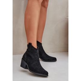 Bottes de cowboy pour Eco en daim oliazowe s.barski hy51-061 noir 2